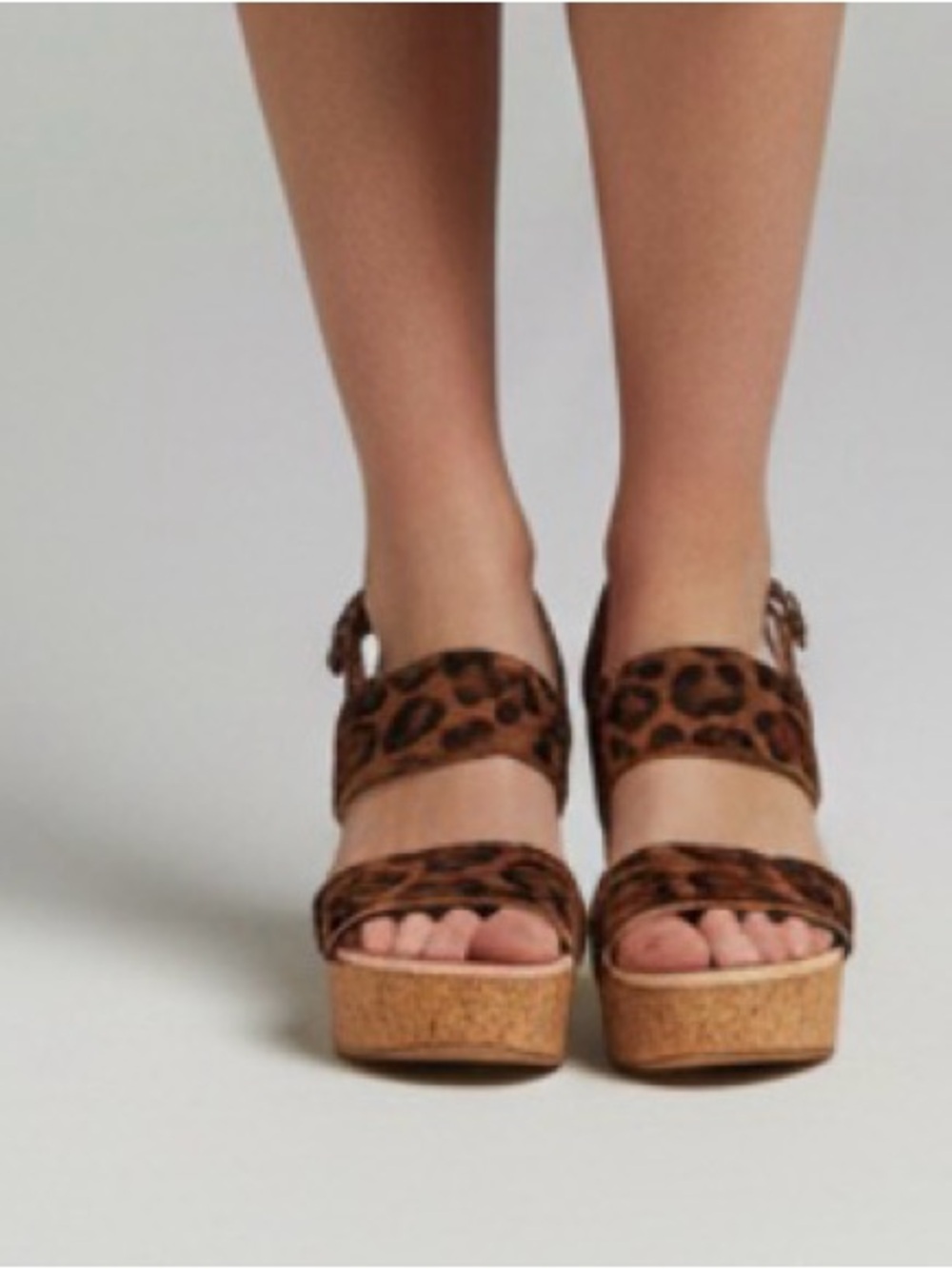 Life Stride Leopard-Print Double Strap Sandals in Brown